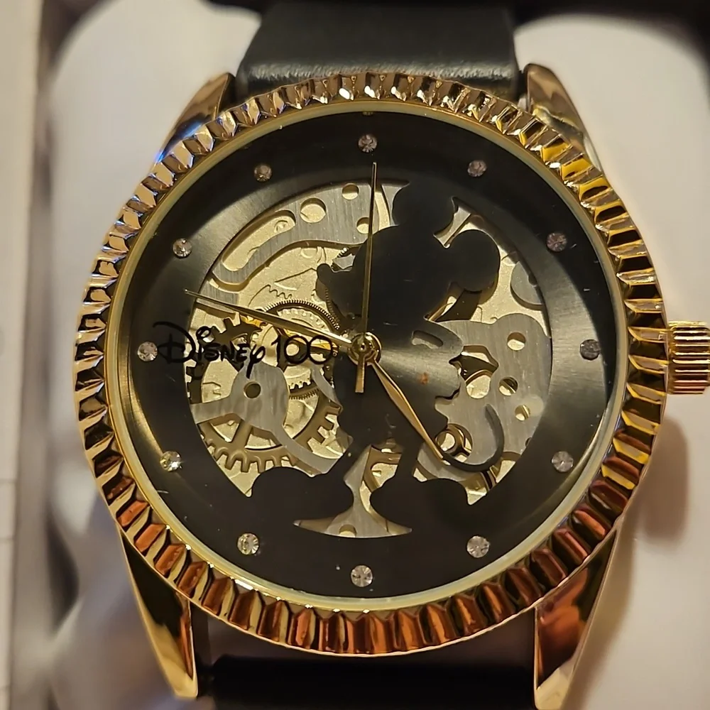 Disney Mickey Mouse 100th Anniversary womens Gold & Black watch